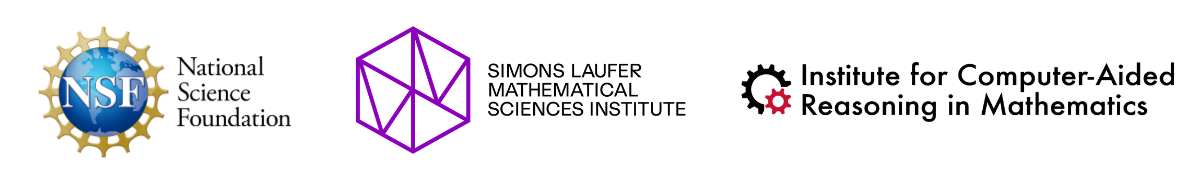 Lean Workshop sponsor logos - October 2025 (SLMath, ICARM, NSF)